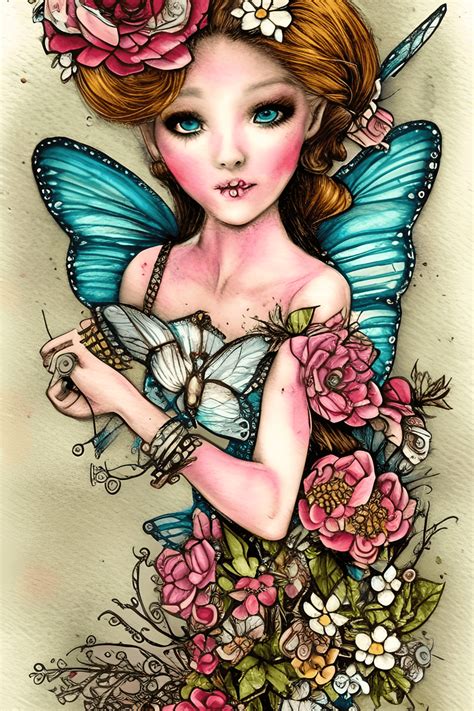 Fairy Flower Watercolor Graphic · Creative Fabrica