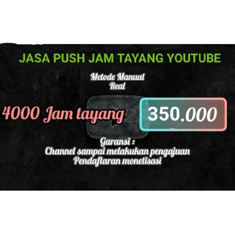 Jual Youtube Jasa Push Jam Tayang Pengajuan Monetisasi Shopee Indonesia