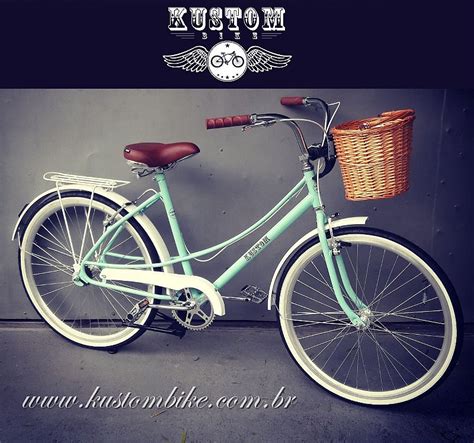 Bicicleta Feminina Retrô Vintage Aro 26 Cestinha Cesta Kustom