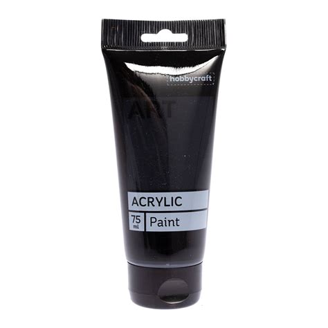 Black Art Acrylic Paint 75ml Hobbycraft