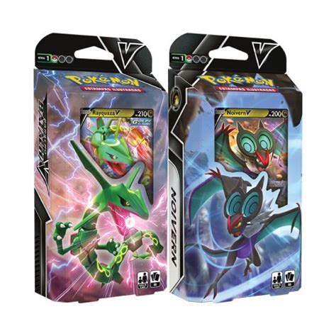 2 Decks Pokémon Espada E Escudo Baralho Batalha V Rayquaza V E Noivern