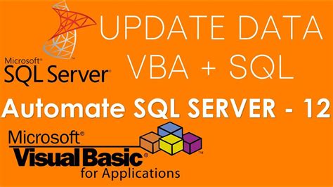 Vba And Sql Server Update Data In Sql Server Database Using Vba Sql