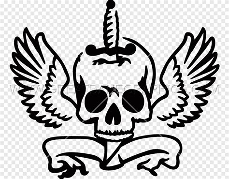 Human Skull Symbolism Knife Drawing Skull Knife Logo Monochrome Png