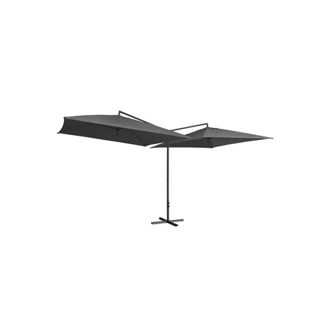 Parasol D Ext Rieur Double Avec M T En Acier X Cm Anthracite