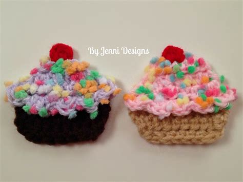 Crochet Cupcake Applique Free Pattern