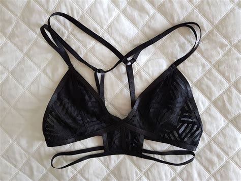 Top Preto Tiras Lingerie Feminina Nunca Usado 25208482 Enjoei