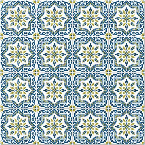 Adesivo de Azulejo Português Azul e Amarelo Arte Destaque