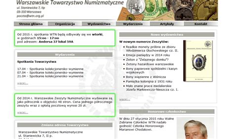 Warszawskie Towarzystwo Numizmatyczne Sklepy Numizmatyczne