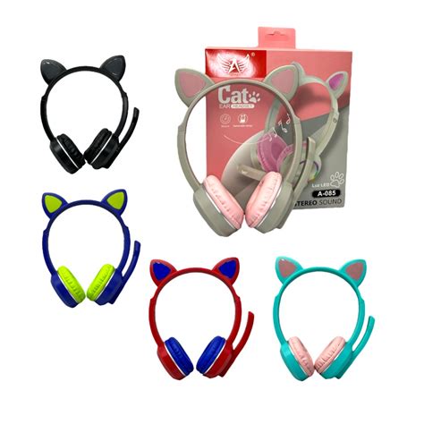 Fone Orelha De Gatinho Gato Headphone Bluetooth Led Sem Fio