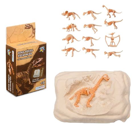 Kit C Brinquedo Dinossauro Fossil Escavacao Arqueologia Shopee Brasil