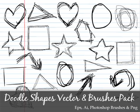 Scribble Series Doodle Shapes Circle Square Star Triangle Heart