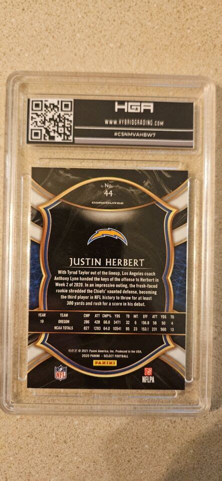 Panini Select Justin Herbert Concourse Prizm Rookie Card Rc