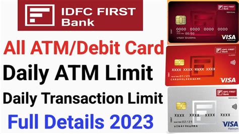 Idfc First Bank Debit Card Limit Idfc Visa Classic Debit Card Idfc