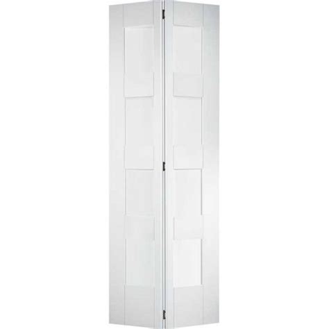 White Shaker Glazed L Bi Fold Timber Door Merchants