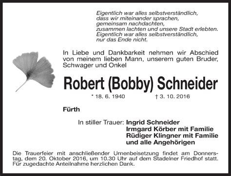 Traueranzeigen Von Robert Schneider Trauer Nn De