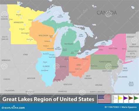 United States Map With Great Lakes