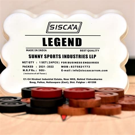 Siscaa Legend Carrom Coin Set 24 Pieces Pack Of 6
