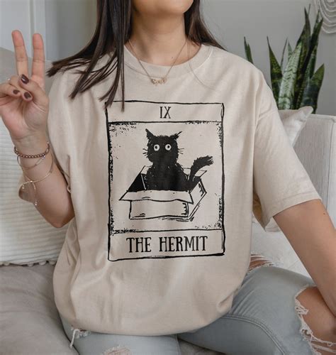 Tarot Card Shirt Cat Tarot Dark Academia Shirt Tarot Shirt Alt Etsy