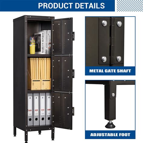 Fesbos Metal Locker Cabinet, Industrial Storage Locker with Lockable ...