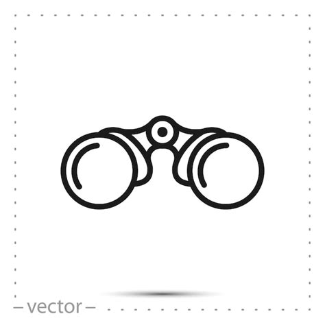 Icono De Binoculares Vector Vector Premium