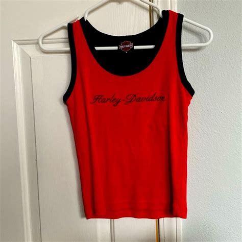 Harley Davidson Tops Harley Davidson Red Crop Tank Top Poshmark