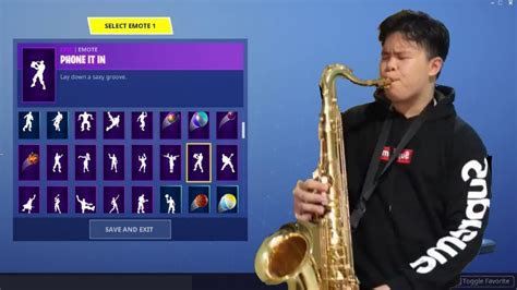 Fortnite Saxophone Music Phone It In Fortnite Emote Music In Real