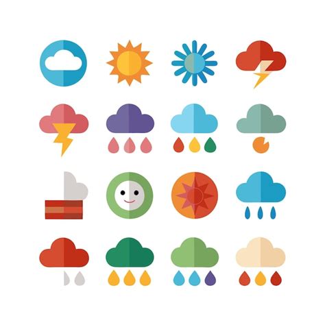 Weather Icon Set Collection Vector Illustration Premium Ai Generated