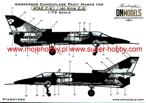 Aggressor Camouflage Paint Masks For Atac F Iai Kfir C Dn Models