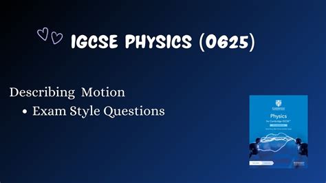 Exam Style Questions Ch 2 Describing Motion Igcse Physics 0625 Youtube