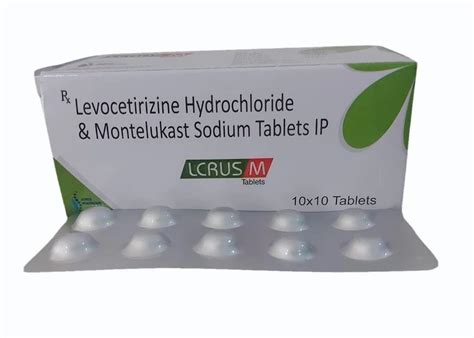 Levocetirizine Hydrochloride Montelukast Sodium Tablet Packaging Size