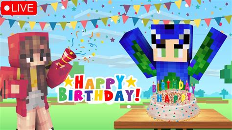 🔴 Birthday Stream And One Block Minecraft 🥳 Ayush More Ft Ekta More