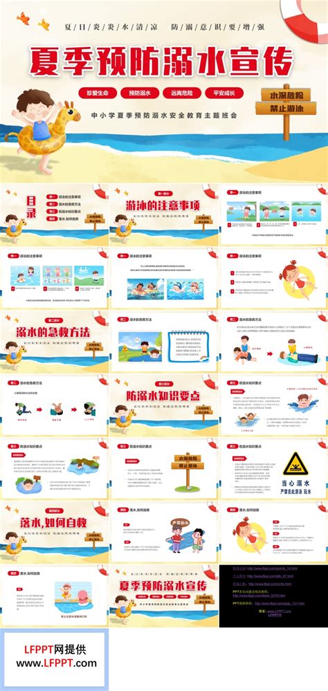 夏季防溺水安全知识教育主题班会ppt下载 Lfppt