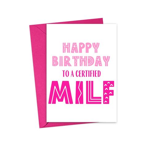 MILF Birthday Card Funny Birthday Card Wife Bday Card For Best Friend