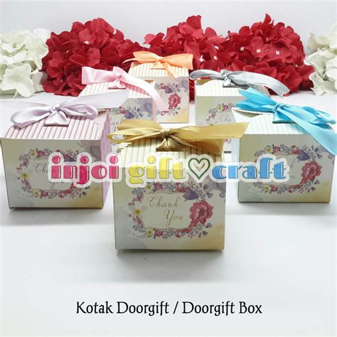 10pcs Kotak Doort Doort Box Floral Themes Candy Box Goodies Box