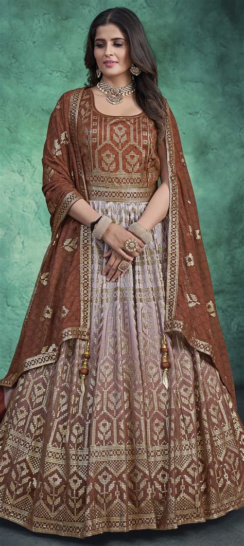 Festive Mehendi Sangeet Reception Red And Maroon Color Georgette