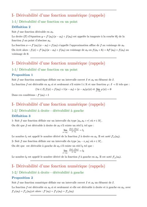 SOLUTION Derivation Et Etude Des Fonctions Partie 1 Cours 4 Studypool