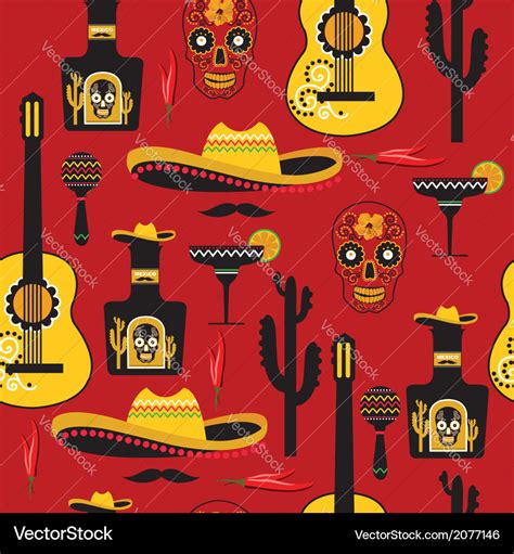 Seamless Mexican Pattern Royalty Free Vector Image