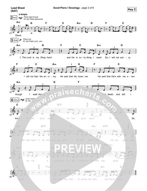 Good Plans Doxology Sheet Music Pdf Red Rocks Worship Praisecharts