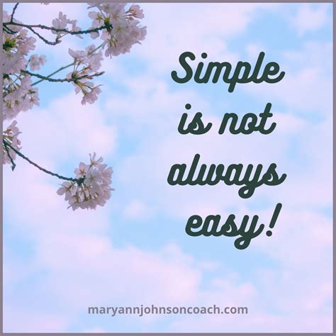 simple isnt  easy mary ann johnson