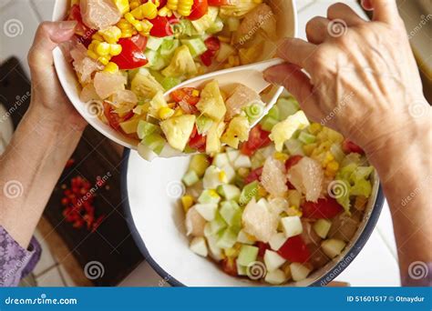 Mixing Salad Stock Image Image Of Vegetable Cooking 51601517