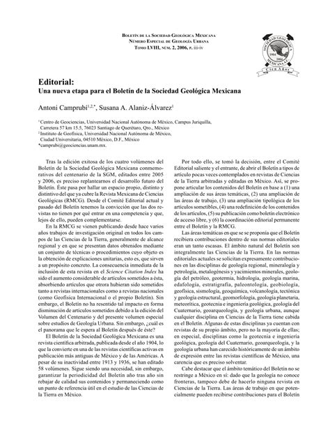 Pdf Editorial Una Nueva Etapa Para El Boletín De La Sociedad