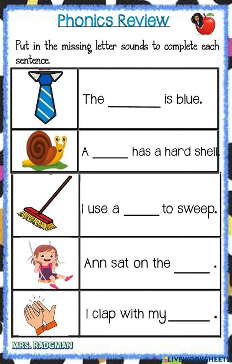 Phonics Review Online Pdf Worksheet Live Worksheets