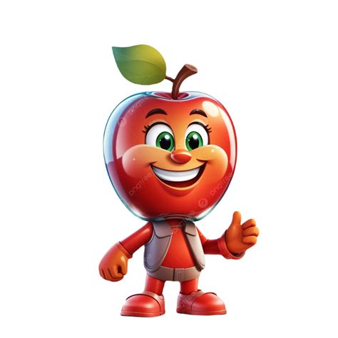 Cartoon Character Of Red Apple On White Background Vector Illustration