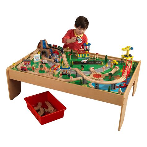 KidKraft Waterfall Mountain Train Set & Table with 120 Accessories ...