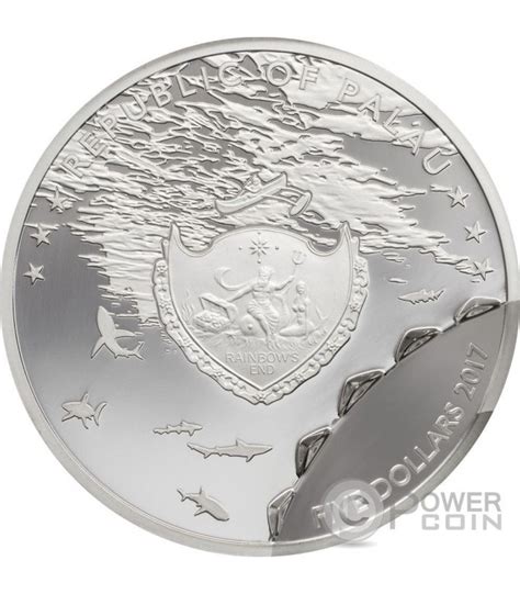 SHARK Bitemarks 1 Oz Silber Münze 5 Palau 2017