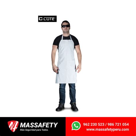 Mandil Pvc Blanco Clute Precio Por Mayor Massafety