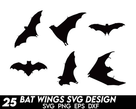 Bat Svg Bundle Bat Wings Svg Halloween Bat Svg Bat Halloween Night