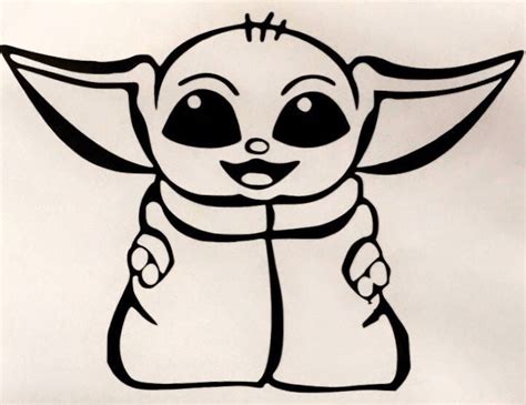 Baby Yoda Decal X On Mercari Yoda Decals Yoda Drawing Easy Drawings ...