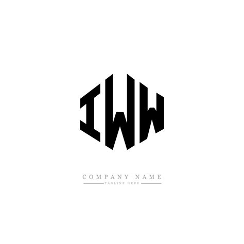 IWW letter logo design with polygon shape. IWW polygon and cube shape ...