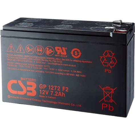 CSB GP1272 F2 GP1272F2 BATTERIA ERMETICA AL PIOMBO 12V 7 2AH FASTON 6 3